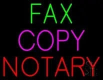 Fax Copy Notary LED Neon Sign