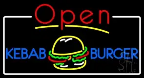 Kebab Burger Open LED Neon Sign