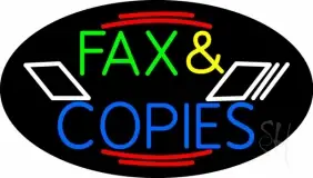 Multicolored Fax And Copies LED Neon Sign