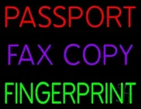 Passport Fax Copy Fingerprint LED Neon Sign