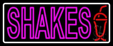Pink Double Stroke Shakes With Border LED Neon Sign