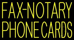 Yellow Fax Notary Phone Cards LED Neon Sign