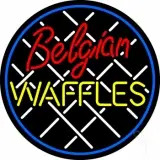Belgian Waffles Circle LED Neon Sign