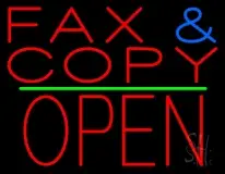 Fax And Copy Open 2 LED Neon Sign
