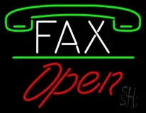 Fax With Logo Open 2 LED Neon Sign