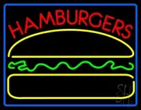 Red Hamburgers with Logo LED Neon Sign