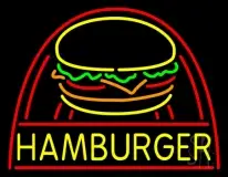 Yellow Hamburger with Logo LED Neon Sign