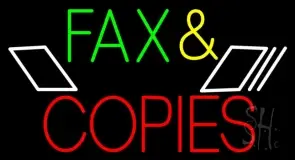 Multicolored Fax And Copies 2 LED Neon Sign