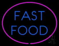 Blue Fast Food Pink Oval LED Neon Sign