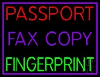 Passport Fax Copy Fingerprint With Border LED Neon Sign