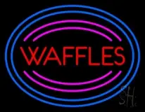 Red Waffles Block LED Neon Sign