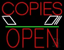 Red Copies Logo Open 1 LED Neon Sign