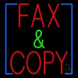 Red Fax And Copy With Border LED Neon Sign
