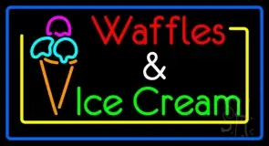Waffles And Icecream Logo LED Neon Sign