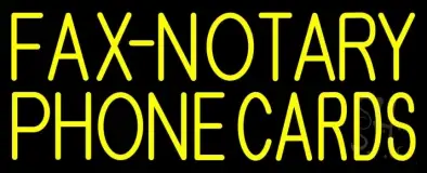 Yellow Fax Notary Phone Cards 1 LED Neon Sign
