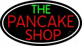 Oval The Pancake Shop LED Neon Sign