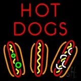 Red 3 Hot Dogs LED Neon Sign