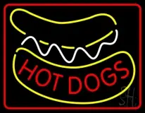 Red Border Hot Dogs LED Neon Sign