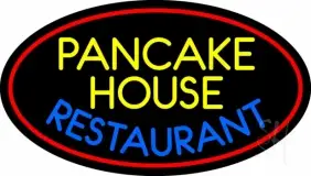 Red Oval Pancake House Restaurant LED Neon Sign