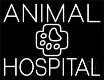 White Animal Hospital with Logo LED Neon Sign