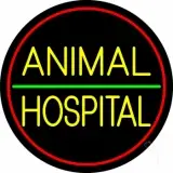 Animal Hospital Red Circle LED Neon Sign
