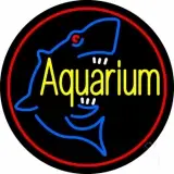 Aquarium Shark Logo Red Circle LED Neon Sign
