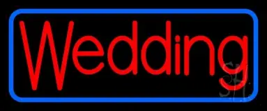 Blue Border Wedding LED Neon Sign
