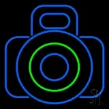 Camera In Blue LED Neon Sign