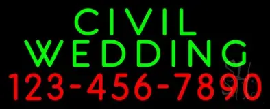Civil Wedding With Phone Number LED Neon Sign