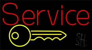 Service With Key Logo LED Neon Sign