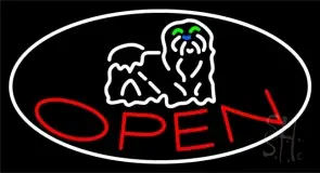 Dog Red Open 2 LED Neon Sign