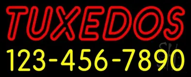 Double Stroke Tuxedos With Phone Numbers LED Neon Sign