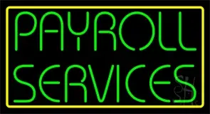 Green Payroll Services Yellow Border 1 LED Neon Sign