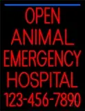 Open Emergency Animal Hospital 2 LED Neon Sign