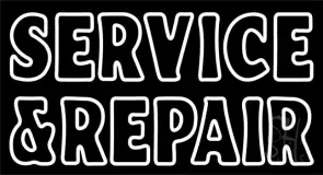 White Double Stroke Service And Repair LED Neon Sign