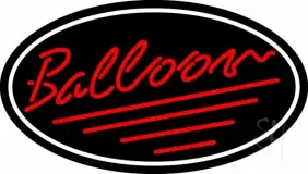 Oval Red Balloon Cursive LED Neon Sign