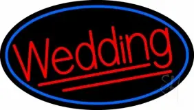 Oval Red Wedding LED Neon Sign