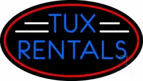Oval Tux Rental LED Neon Sign