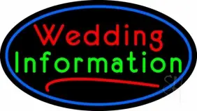Oval Wedding Information LED Neon Sign