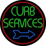 Red Curb Service 2 LED Neon Sign