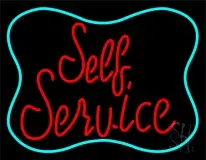 Red Self Service LED Neon Sign