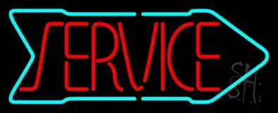 Red Service With Arrow LED Neon Sign