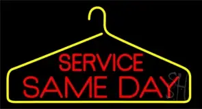 Service Same Day Block LED Neon Sign
