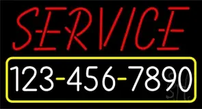 Service With Phone Number LED Neon Sign
