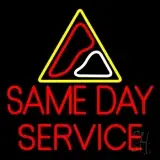 Red Same Day Service LED Neon Sign