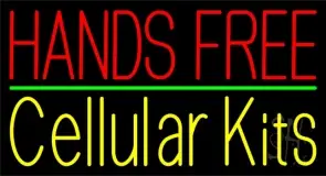 Yellow Hands Free Cellular Kits 2 LED Neon Sign