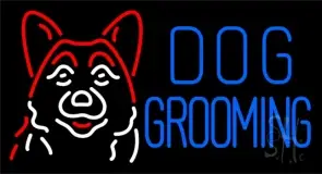 Blue Dog Grooming with Logo LED Neon Sign