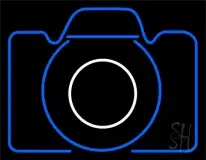 Camera In Blue LED Neon Sign