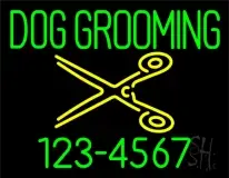 Dog Grooming with Phone Number LED Neon Sign
