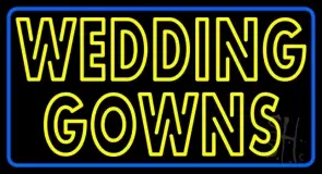 Double Stroke Wedding Gowns Blue Border LED Neon Sign